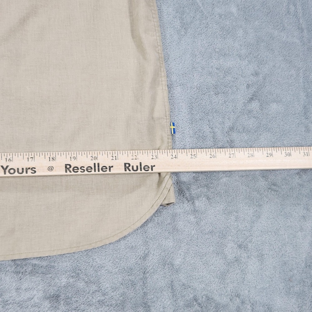 Fjallraven Ovik Travel Shirt Mens XL Beige Hemp Short Sleeve Button Up Outdoor - Picture 11 of 13